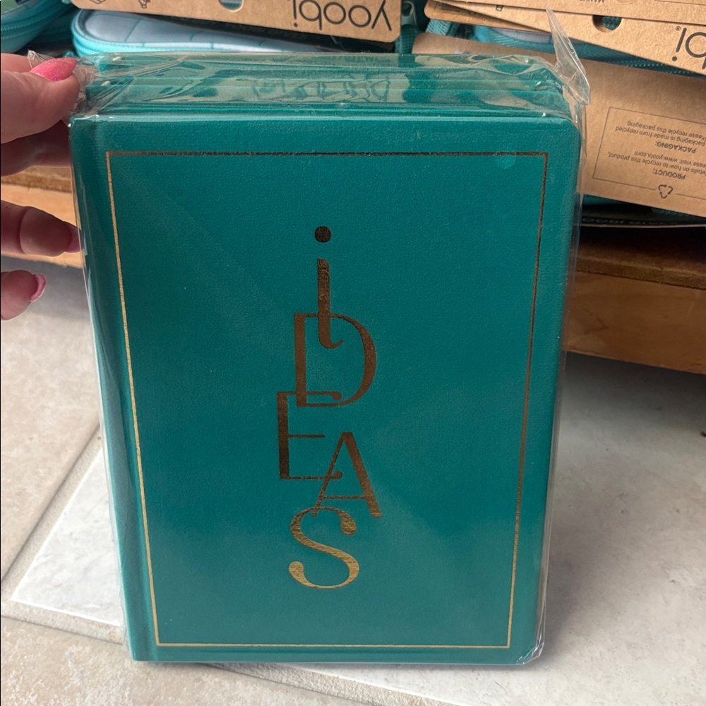 3 Pack Teal Journals with Gold 'IDEAS' Design